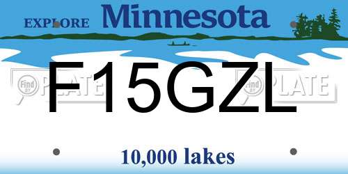 F15GZL Minnesota License Plate