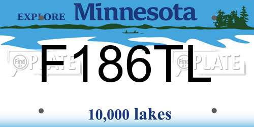 F186TL Minnesota License Plate