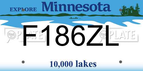 F186ZL Minnesota License Plate