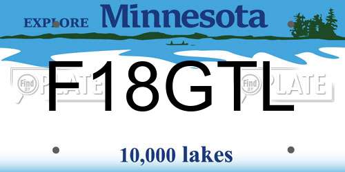 F18GTL Minnesota License Plate