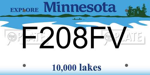F208FV Minnesota License Plate