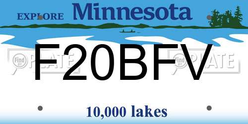 F20BFV Minnesota License Plate