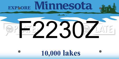 F2230Z Minnesota License Plate