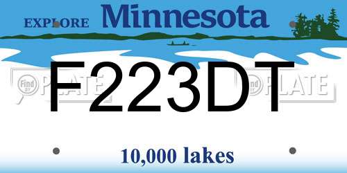 F223DT Minnesota License Plate