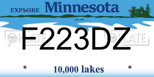 F223DZ Minnesota License Plate