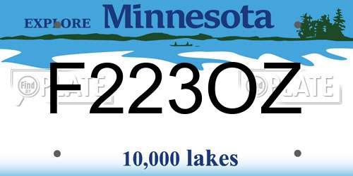 F223OZ Minnesota License Plate