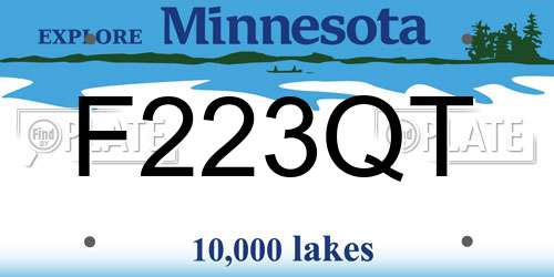 F223QT Minnesota License Plate