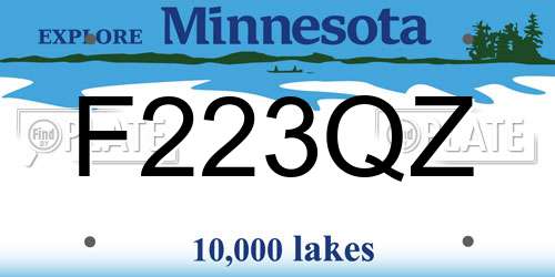 F223QZ Minnesota License Plate