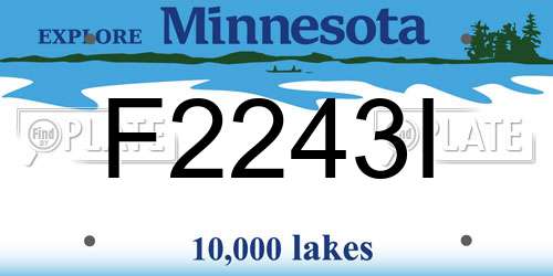 F2243I Minnesota License Plate