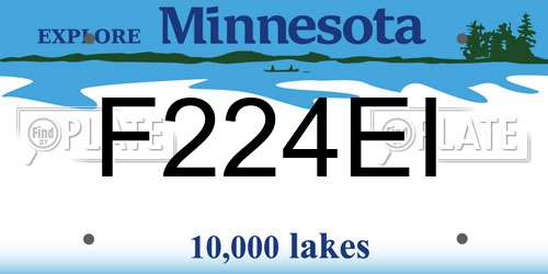 F224EI Minnesota License Plate