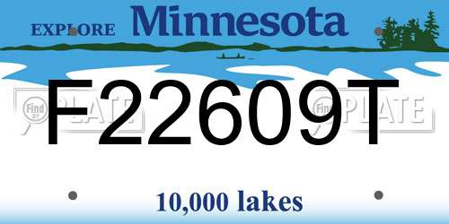 F22609T Minnesota License Plate
