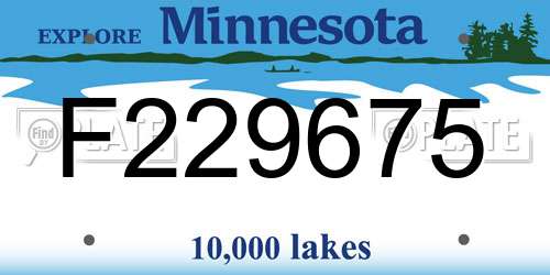 F229675 Minnesota License Plate