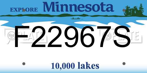 F22967S Minnesota License Plate