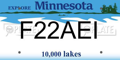 F22AEI Minnesota License Plate