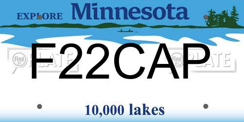 F22CAP Minnesota License Plate