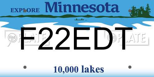 F22EDT Minnesota License Plate