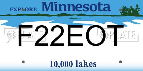 F22EOT Minnesota License Plate