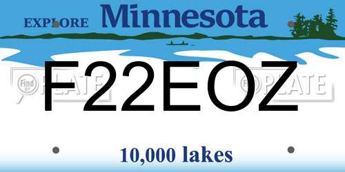 F22EOZ Minnesota License Plate