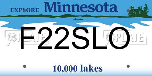 F22SLO Minnesota License Plate