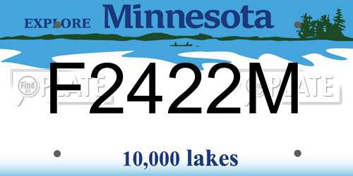 F2422M Minnesota License Plate