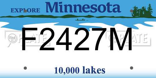 F2427M Minnesota License Plate