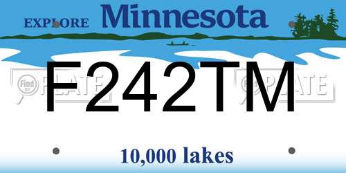 F242TM Minnesota License Plate
