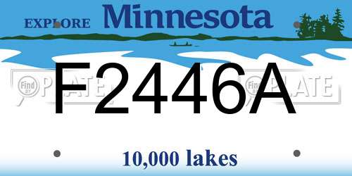 F2446A Minnesota License Plate
