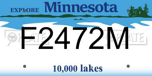 F2472M Minnesota License Plate