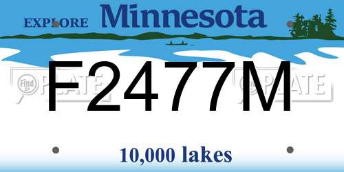 F2477M Minnesota License Plate