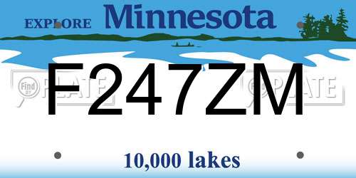 F247ZM Minnesota License Plate