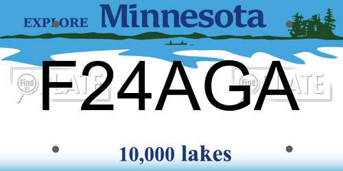 F24AGA Minnesota License Plate
