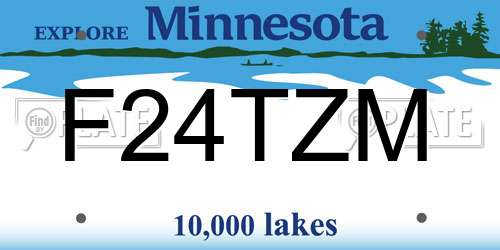 F24TZM Minnesota License Plate