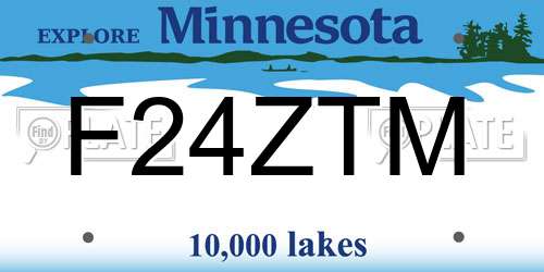 F24ZTM Minnesota License Plate