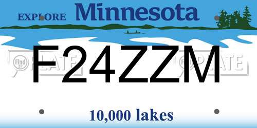F24ZZM Minnesota License Plate