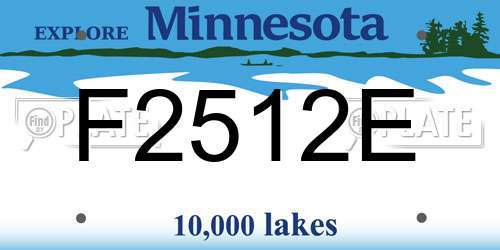 F2512E Minnesota License Plate