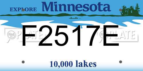F2517E Minnesota License Plate
