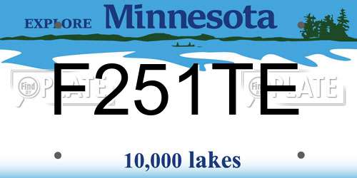 F251TE Minnesota License Plate