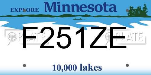 F251ZE Minnesota License Plate
