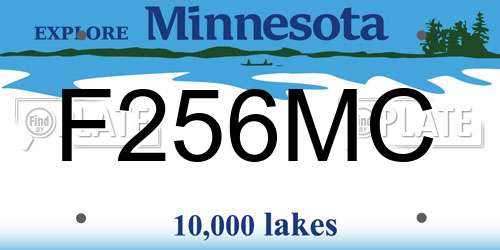 F256MC Minnesota License Plate