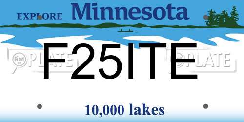 F25ITE Minnesota License Plate