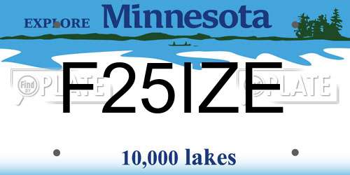 F25IZE Minnesota License Plate