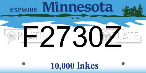 F2730Z Minnesota License Plate