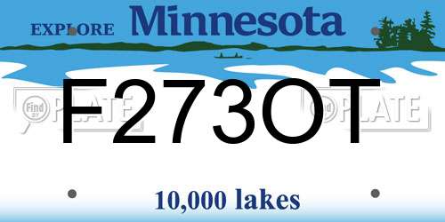 F273OT Minnesota License Plate