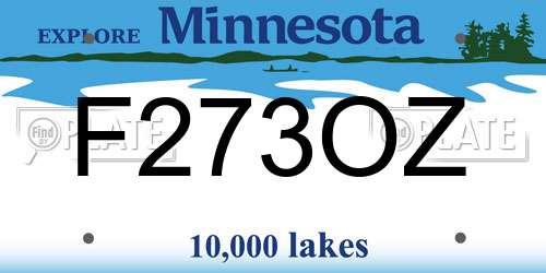 F273OZ Minnesota License Plate