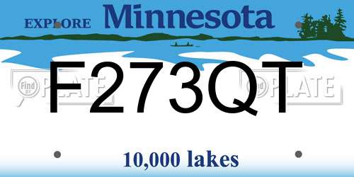 F273QT Minnesota License Plate