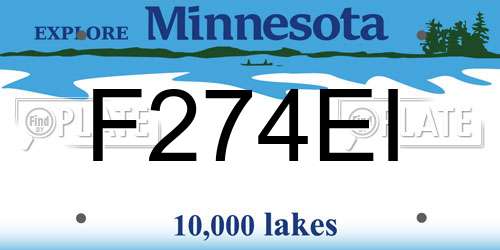 F274EI Minnesota License Plate