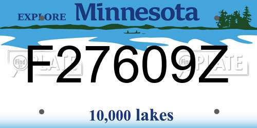 F27609Z Minnesota License Plate