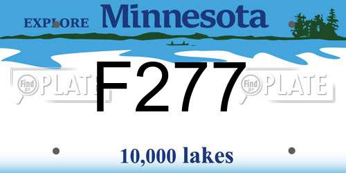 F277 Minnesota License Plate