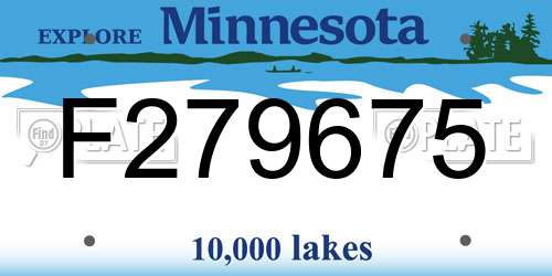 F279675 Minnesota License Plate