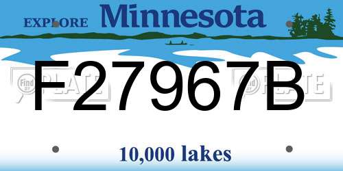 F27967B Minnesota License Plate
